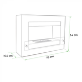 CACH Fires Nebraska Ethanol Wandkamin, Weiß, H: 54 cm x B: 78 cm x T: 16,5 cm, Brenndauer bis zu 6 Stunden, mit Glastür, 1,5 kW.