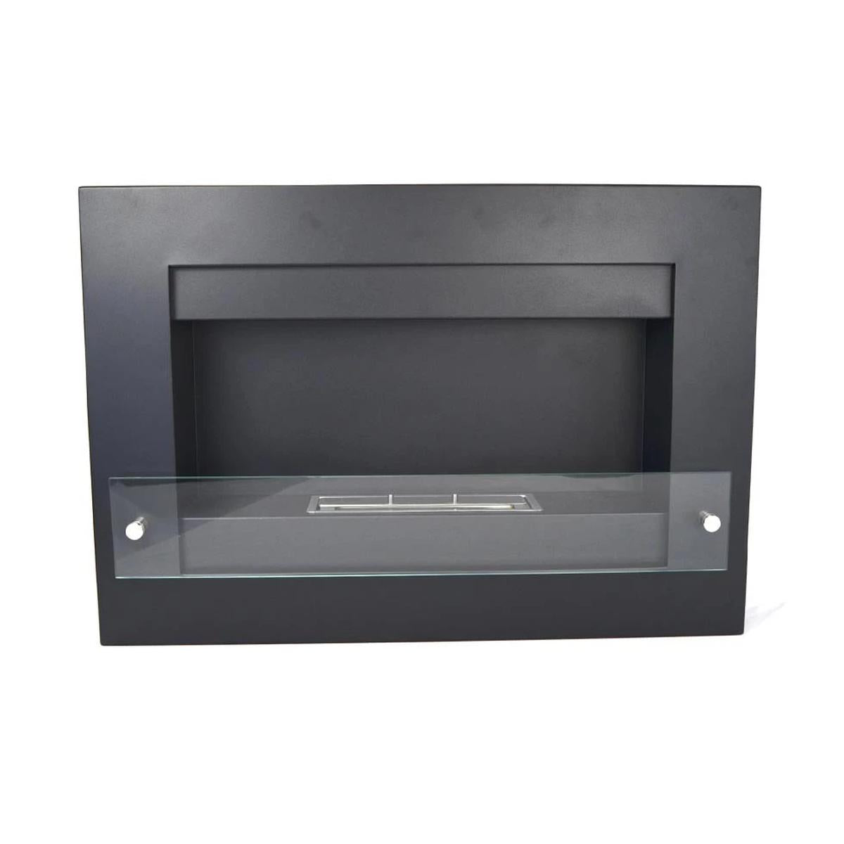 CACH Fires Nebraska Ethanol Wandkamin, Schwarz, 78 cm Breite, Bioethanol, 1,5 kW