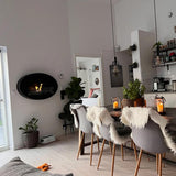 CACH Fires Maryland Oval Wandkamin, Schwarz, filigranes Design, 3,5 Liter Brenner, bis zu 7,5 Stunden Brenndauer, 3 kW