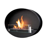 CACH Fires Maryland Oval Wandkamin, Schwarz, filigranes Design, 3,5 Liter Brenner, bis zu 7,5 Stunden Brenndauer, 3 kW