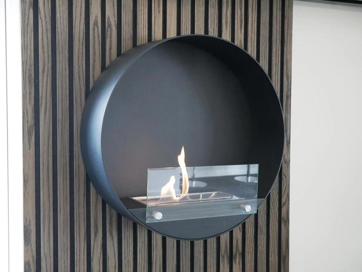 CACH Fires Delaware Ethanol-Wandkamin, runde Form, H: 60 cm x B: 60 cm x T: 20 cm, gemütliche Atmosphäre, verschiedene Farben erhältlich, 2 kW.
