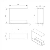 CACH Fires Foco Raumteiler 600 Slim, Schwarz, 60x50x20 cm, Bioethanol-Einbaukamin, manueller Brenner, 7,5 Stunden Brenndauer, 2,4 kW.