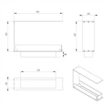 CACH Fires Foco Raumteiler 800 Slim, Schwarz, 80x50x20 cm, Bioethanol-Einbaukamin, manueller Brenner, 7,5 Stunden Brenndauer, 3,3 kW.