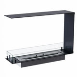 CACH Fires Foco Raumteiler 800 Slim, Schwarz, 80x50x20 cm, Bioethanol-Einbaukamin, manueller Brenner, 7,5 Stunden Brenndauer, 3,3 kW.