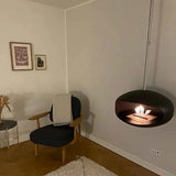 CACH Fires Cocoon Aeris, Bioethanol-Kamin in Schwarz mit verstellbarem Edelstahlstab, Bioethanol-Deckenkamin, 3 kW, elegant und modern.