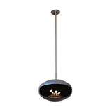 CACH Fires Cocoon Aeris, Bioethanol-Kamin in Schwarz mit verstellbarem Edelstahlstab, Bioethanol-Deckenkamin, 3 kW, elegant und modern.