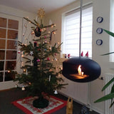CACH Fires Cocoon Aeris, Bioethanol-Kamin in Schwarz mit verstellbarem Edelstahlstab, Bioethanol-Deckenkamin, 3 kW, elegant und modern.