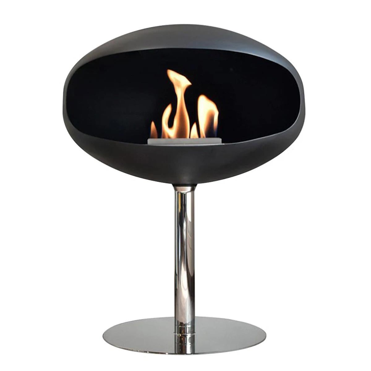 CACH Fires Kokonsockel, Schwarz, freistehender Bioethanol-Kamin, leicht beweglich, 3 kW