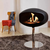 CACH Fires Kokonsockel, Schwarz, freistehender Bioethanol-Kamin, leicht beweglich, 3 kW