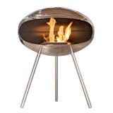 CACH Fires Cocoon Terra, polierter Stahl, freistehender Bioethanol-Kamin, auf drei Beinen, handlich und praktisch, verschiedene Versionen erhältlich, 3 kW
