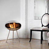 CACH Fires Cocoon Terra, polierter Stahl, freistehender Bioethanol-Kamin, auf drei Beinen, handlich und praktisch, verschiedene Versionen erhältlich, 3 kW