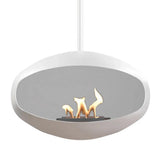 CACH Fires Kokonsockel, Weiß, Stahl, matte weiße Oberfläche, Ethanol-Bodenkamin, 3 kW, 5 Stunden Brenndauer