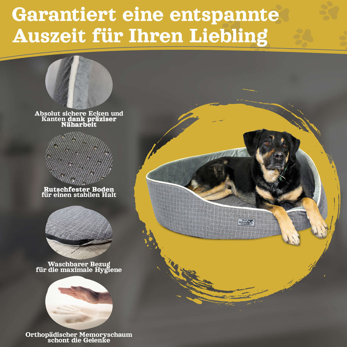 DD-05 Orthopädisches Luxus Katzenbett Hundebett  Memory Schaum in  Gr. S,L,XL