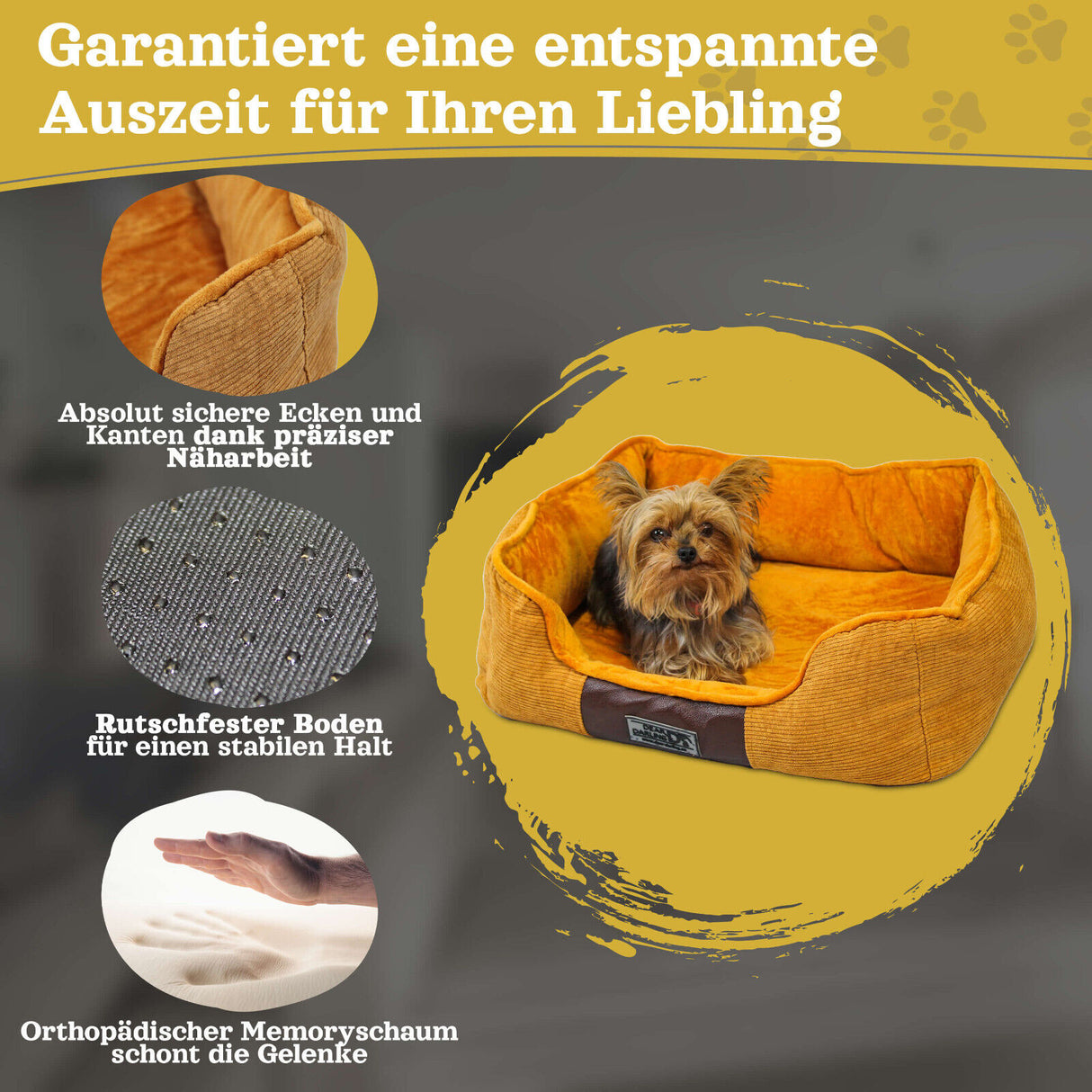 DD-04 Orthopädisches Luxus Katzenbett Hundebett  Memory Schaum in Gr. S, L, XL