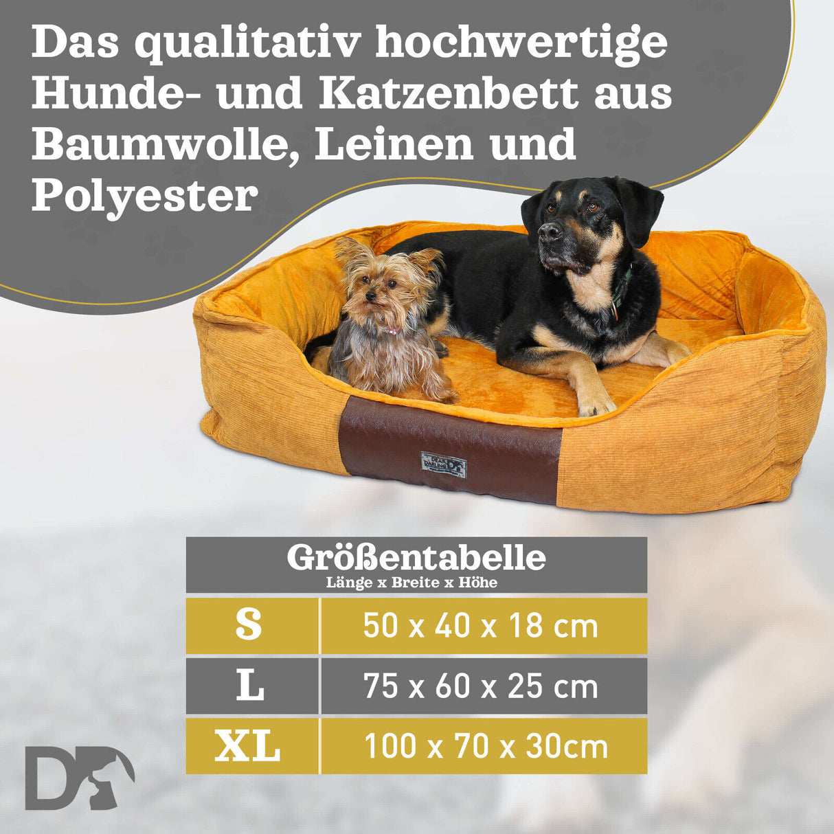 DD-04 Orthopädisches Luxus Katzenbett Hundebett  Memory Schaum in Gr. S, L, XL