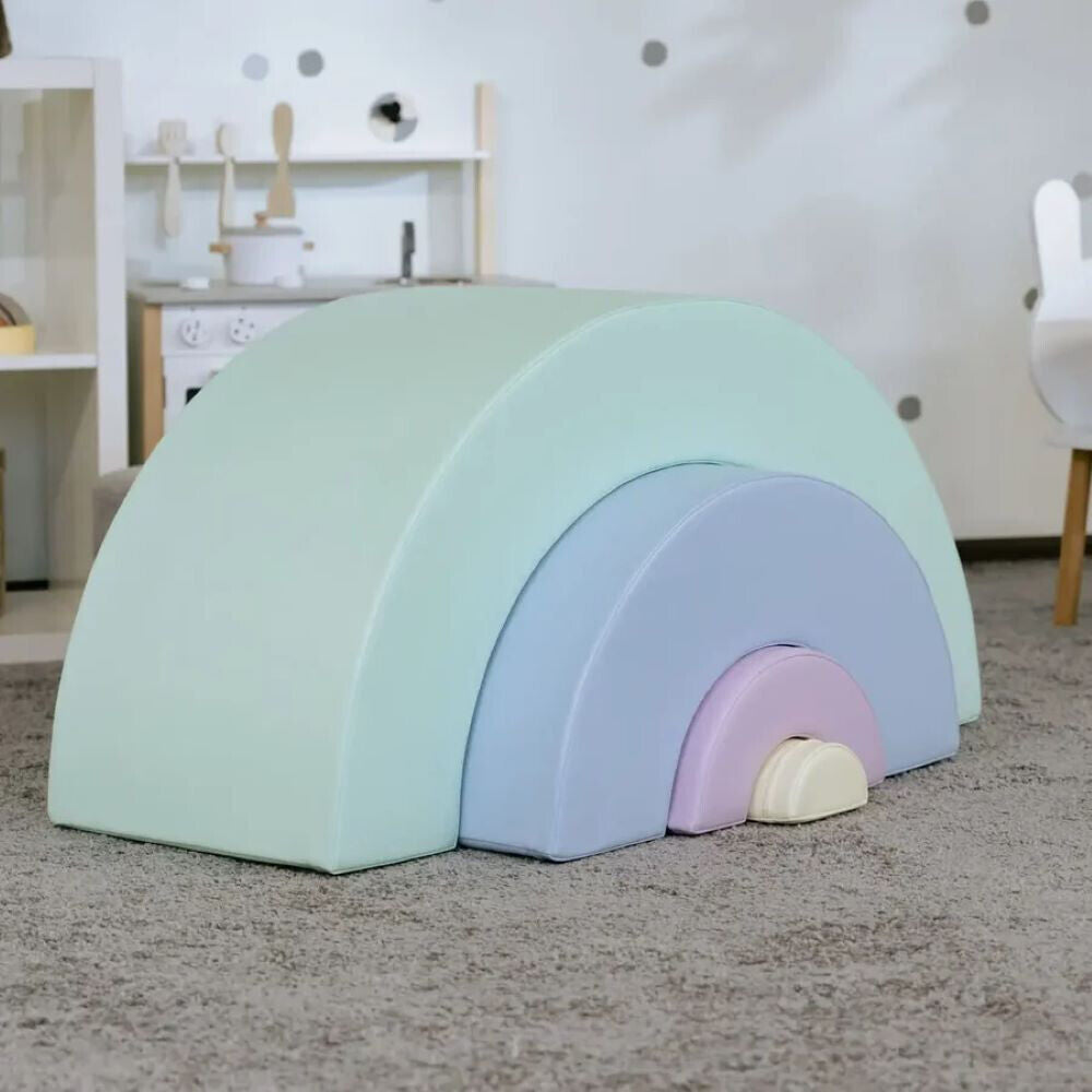 IGLU 4 XL Montessori Softbausteine – Regenbogen Set, Schaumstoffbausteine Pädagogisches Spielzeug für Kinder