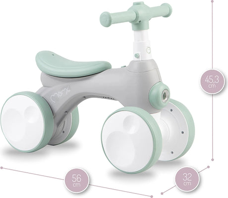 Kinderfahrzeug in Grau und Mintgrün mit breiten Rädern und verstellbarem Lenker