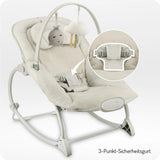 Babywippe mit 3-Punkt-Sicherheitsgurt und abnehmbarem Spielbogen