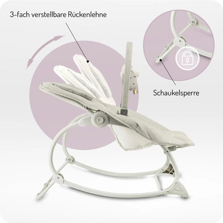 Baby-Schaukel mit 3-fach verstellbarer Rückenlehne und Schaukelsperre