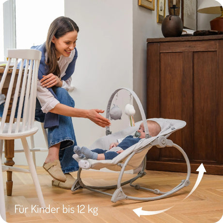 Faltbarer Baby-Schaukelstuhl mit Spielbogen für Kinder bis 12 kg