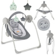 Schwenkbarer Baby-Schaukelstuhl mit Spielzeuganhängern in Grau und Weiß