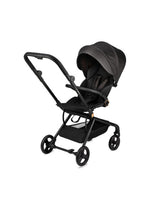 MoMi ADELLE Kinderwagen schwarz-gold, leicht, wendig