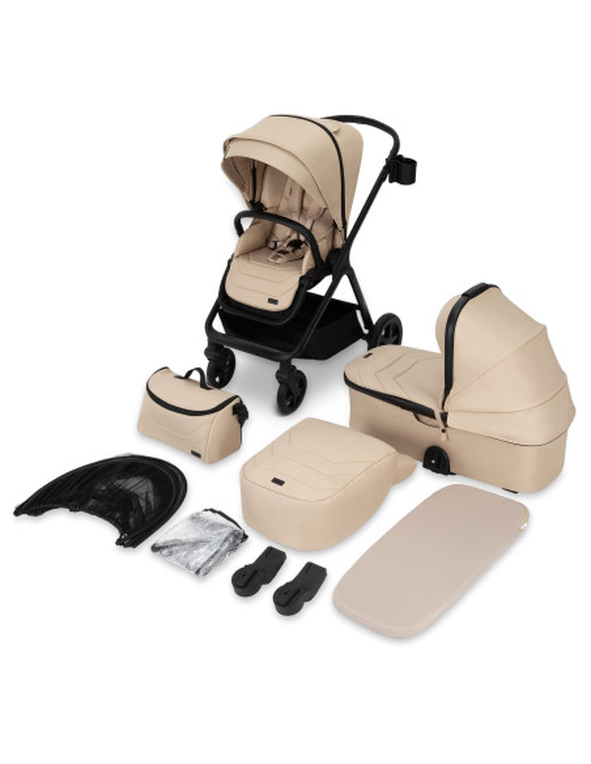MoMi GISELLE 2in1 Kinderwagen in Beige – mit  verstellbarer Funktion