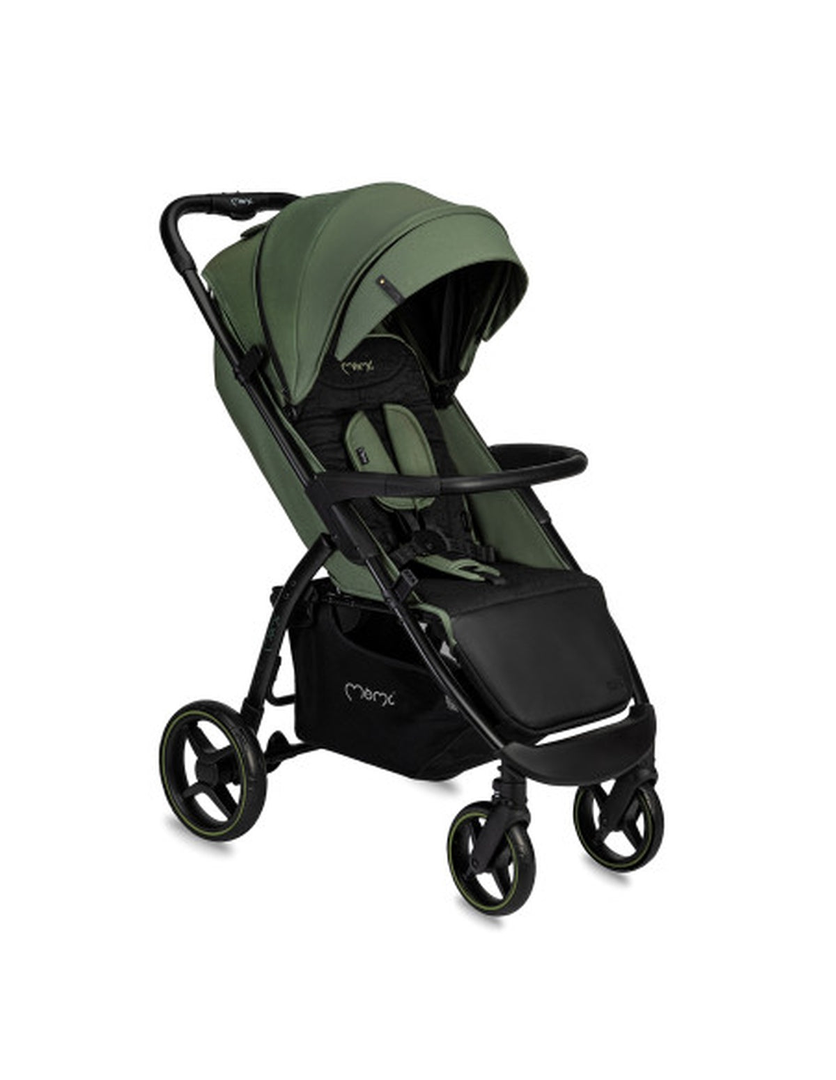 MoMi MIYA Kinderwagen in Grün - leicht, komfortabel, mit Fußsack