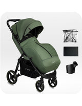 MoMi MIYA Kinderwagen in Grün - leicht, komfortabel, mit Fußsack