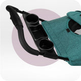 Schwarzer Getränkehalter mit zwei Fächern für Kinderwagen