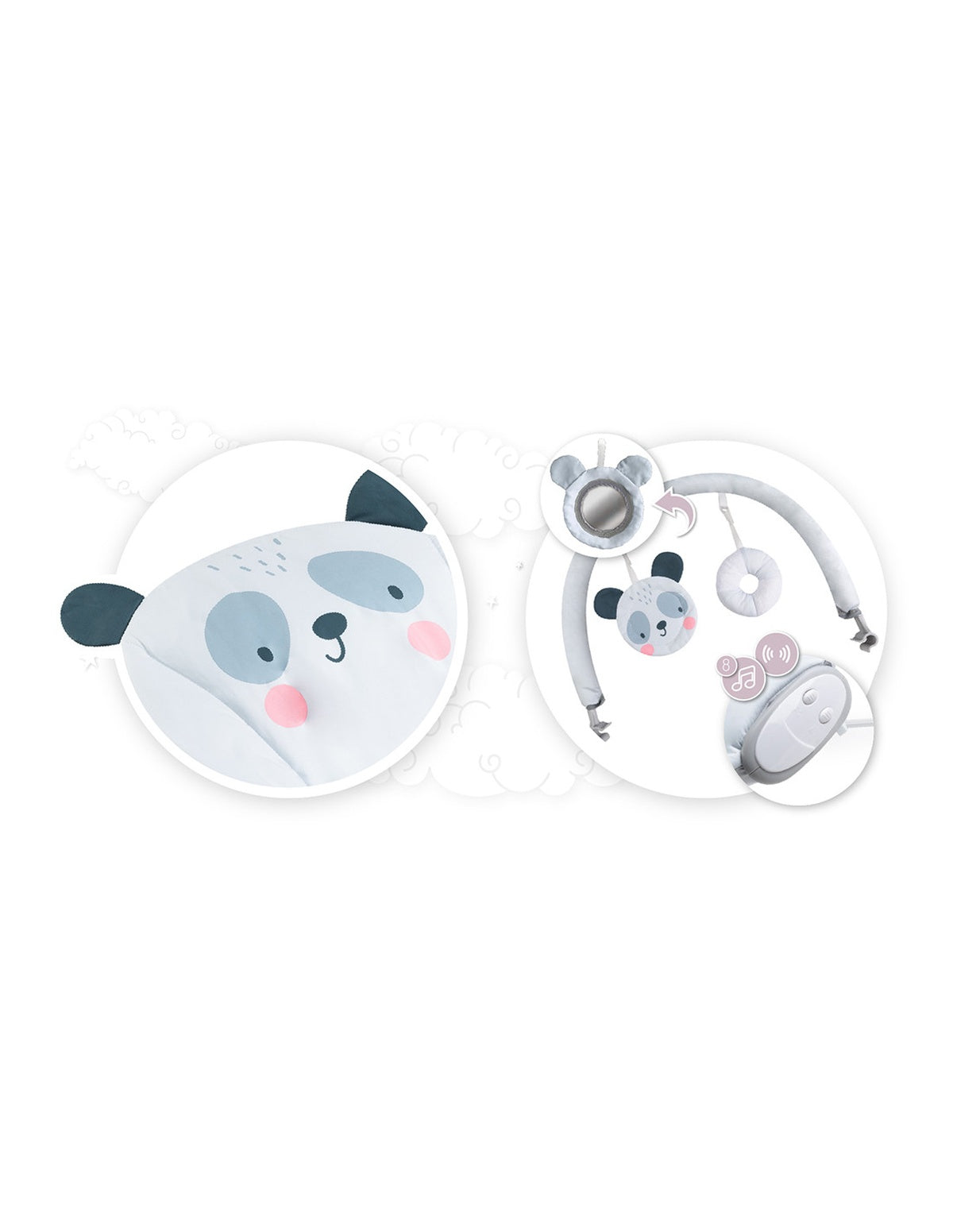 MoMi GLOSSY in verschiedenen Farben - Leichte Babyliege für Kinder bis 9 kg mit Spielbügel und Sensorikmodul