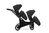Zwillingskinderwagen-Set, Ansicht bestehend aus 2-in-1 Kinderwagen in Schwarz mit schwarzem Rahmen.