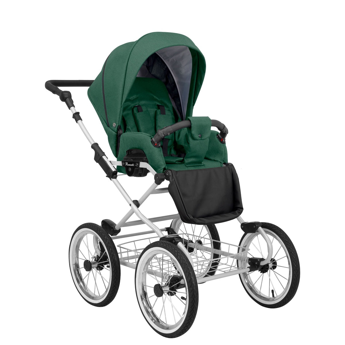 Ansicht von Schräg-Links eines Kinderwagens