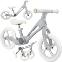 Grau-weißes Laufrad mit ergonomischem Design und stabilen Reifen