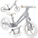 Grau-weißes Laufrad mit ergonomischem Design und stabilen Reifen