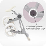 Faltbares Kinderfahrrad mit Knopfmechanismus zum Zusammenklappen des Rahmens