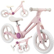 Rosa Laufrad mit weißen Reifen und ergonomischem Design für Kinder