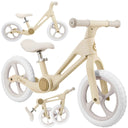 Laufrad in Beige mit weißen Reifen und verstellbarem Sattel