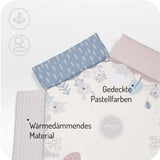 Spielmatte mit wärmedämmendem Material in gedeckten Pastellfarben