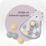 30 Bälle in verschiedenen Farben mit Aufbewahrungsbeutel aus Netzmaterial