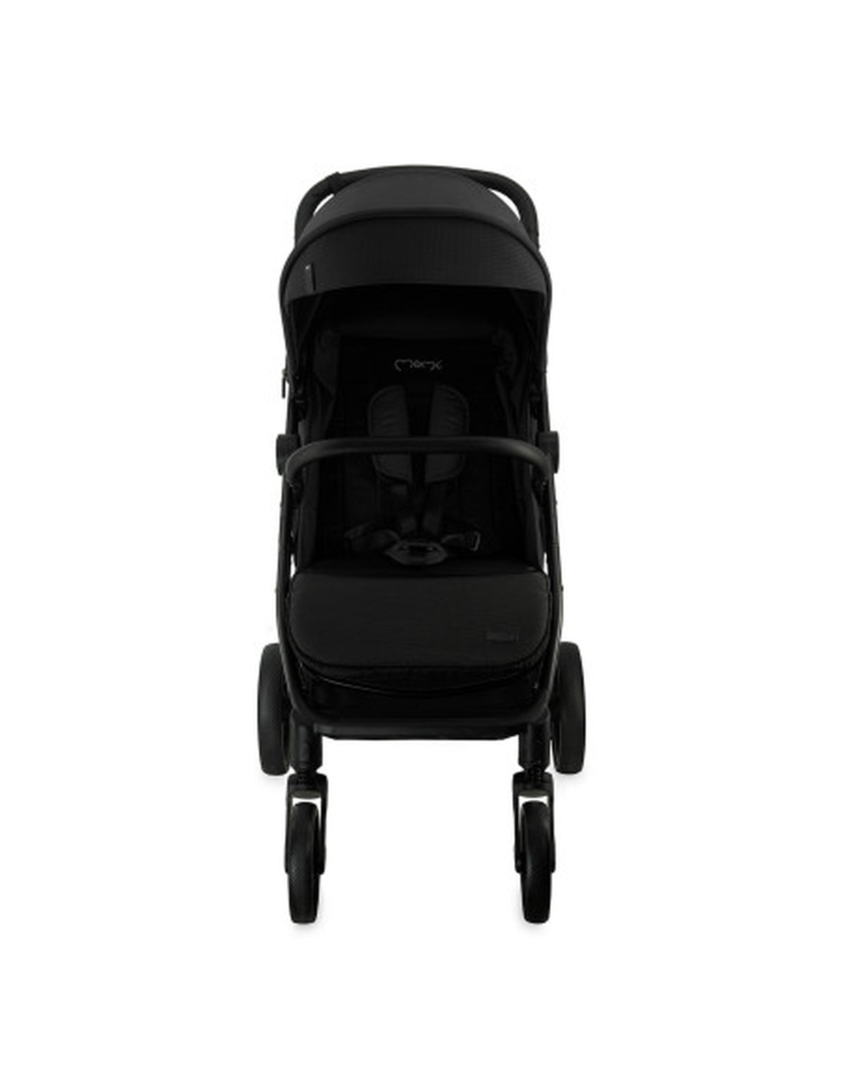 MoMi CLARA Kinderwagen in Schwarz - geräumig, verstellbarer Griff