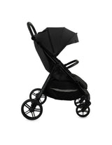 MoMi CLARA Kinderwagen in Schwarz - geräumig, verstellbarer Griff