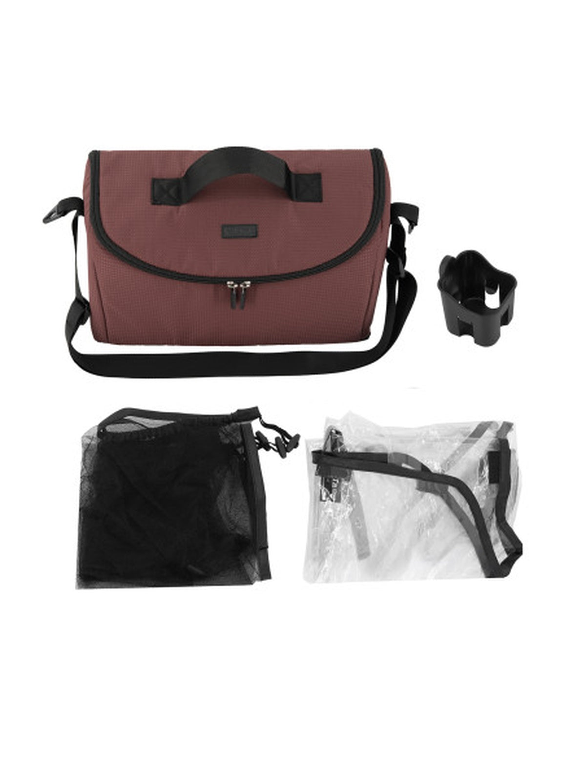 MoMi CLARA Kinderwagen in Burgund für Kinder bis 22 kg, verstellbar