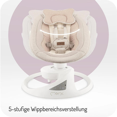 Babyschaukel mit 5-stufiger Wippbereichsverstellung in sanften Farben