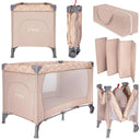 Reisebett in Beige mit abnehmbarer Matratze und Tragetasche