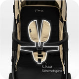 MoMi MIYA EVA – Buggy mit Einhand-Faltung, XL-Räder, Zubehör, verstellbar, Sonnenverdeck – Beige