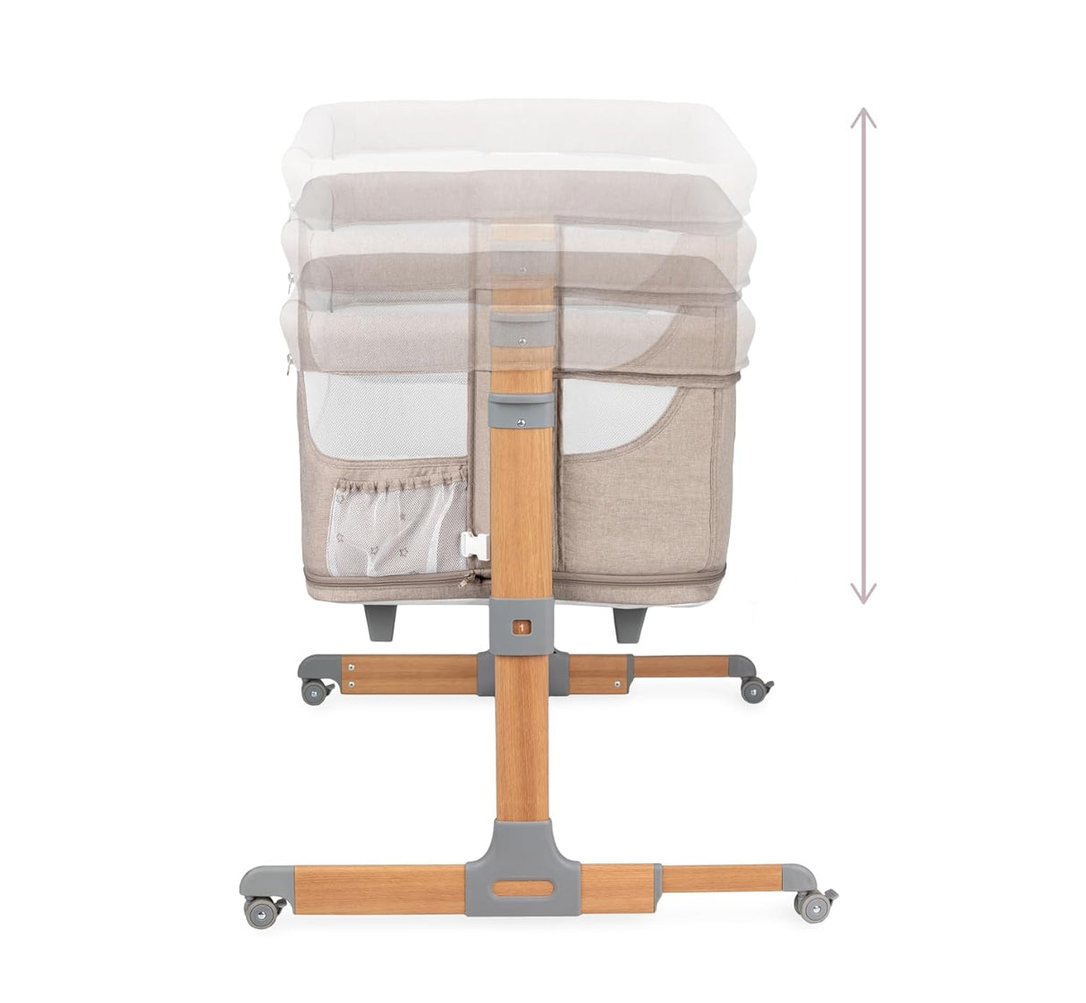 MoMi SMART BED 2.0 Kinderbett Grau mit 2 Schlafpositionen und Laufgitterfunktion für Kleinkinder