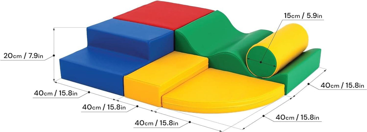 IGLU Set 28 - 6 XL Spielbauklötzen aus Schaumstoff für Kinder - Kreative Softbausteine zum Klettern und Krabbeln