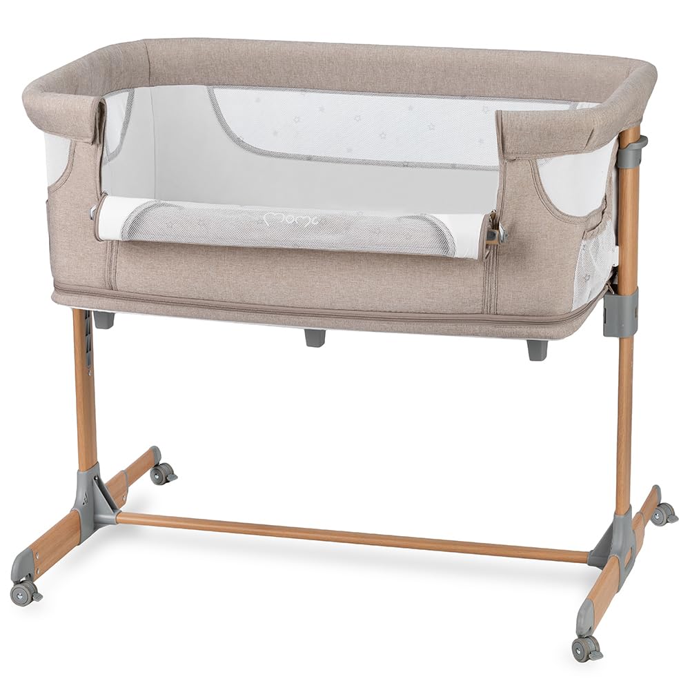 MoMi SMART BED 2.0 Kinderbett Grau mit 2 Schlafpositionen und Laufgitterfunktion für Kleinkinder