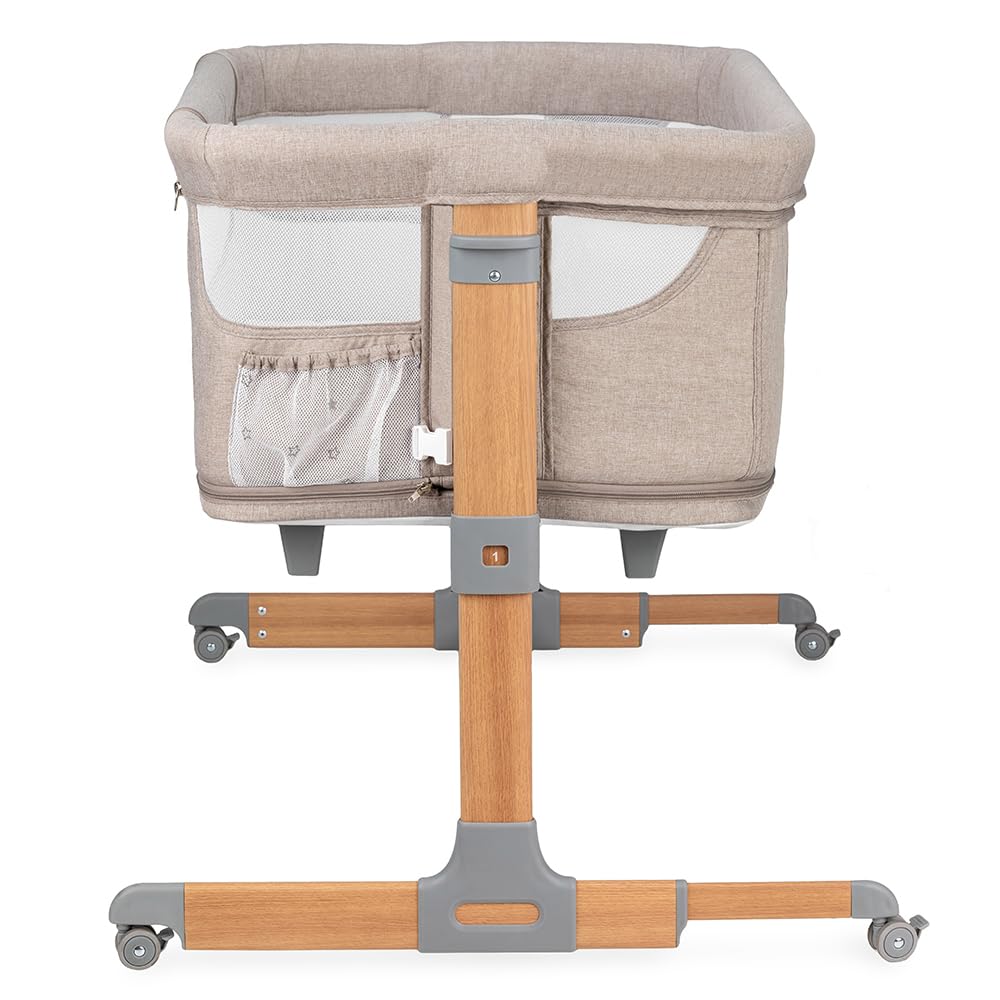 MoMi SMART BED 2.0 Kinderbett Grau mit 2 Schlafpositionen und Laufgitterfunktion für Kleinkinder